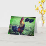 Tarjeta Crowing Rooster Funny 70th Birthday<br><div class="desc">Un gallo colorido con orgullosos croando fotografía animal graciosa tarjeta de cumpleaños número 70.  Puede agregar o cambiar cualquier texto con la opción personalizar para agregar su propio toque personal.</div>