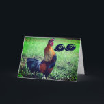 Tarjeta Crowing Rooster Funny 80 cumpleaños<br><div class="desc">Un gallo colorido con orgullosa croando fotografía animal graciosa tarjeta de cumpleaños número 80. Puede agregar o cambiar cualquier texto con la opción personalizar para agregar su propio toque personal.</div>