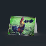 Tarjeta Crowing Rooster Funny 80th Birthday<br><div class="desc">Un gallo colorido con orgullosa croando fotografía animal graciosa tarjeta de cumpleaños número 80.  Puede agregar o cambiar cualquier texto con la opción personalizar para agregar su propio toque personal.</div>