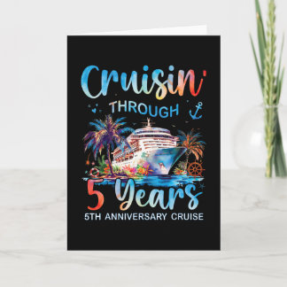 Tarjeta Crucero a través de 5 años Crucero del 5to Anivers