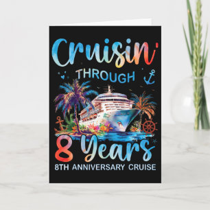 Tarjeta Crucero a través de 8 años Crucero de aniversario