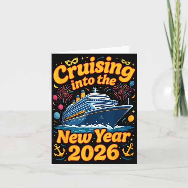 Tarjeta Crucero al Año Nuevo 2026 Crew Squad Familia Ma (Anverso)