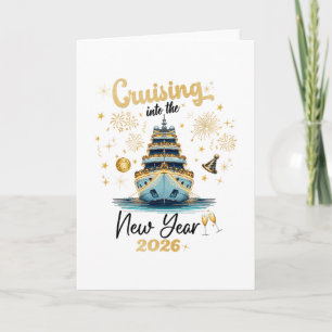 Tarjeta Crucero Año Nuevo 2026 Celebración Nye 8 