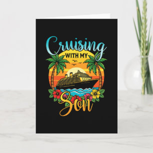 Tarjeta Crucero Con Mi Hijo Mamá Papá Vacaciones De Crucer