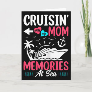 Tarjeta Crucero con mi mamá, recuerdos en el mar, madre e 