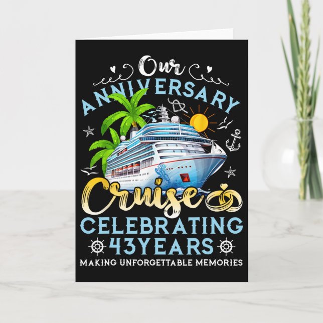 Tarjeta Crucero de aniversario celebrando 43 años cupón (Anverso)