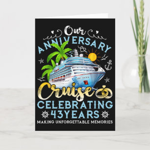 Tarjeta Crucero de aniversario feliz celebrando 43 años de