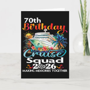 Tarjeta Crucero de cumpleaños número 70 amigos familia vac