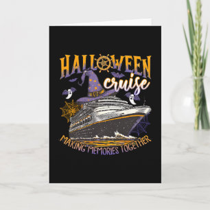 Tarjeta Crucero de Halloween familiar con familia coincide