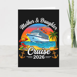 Tarjeta Crucero de madre e hija vacaciones de viaje famili