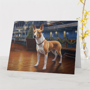 Tarjeta Crucero de Navidad Basenji: Delicia Navideña Patas