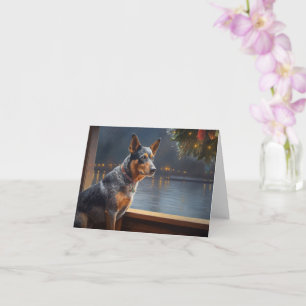 Tarjeta Crucero de Navidad con Ganado Australiano Patas Ll