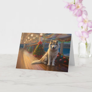 Tarjeta Crucero de Navidad del Malamute de Alaska: Vacacio