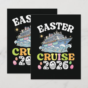 Tarjeta Crucero de Pascua 2026 Vacaciones Barco de Conejo 