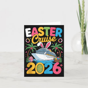 Tarjeta Crucero de Pascua 2026 Vacaciones Equipo Retro a J