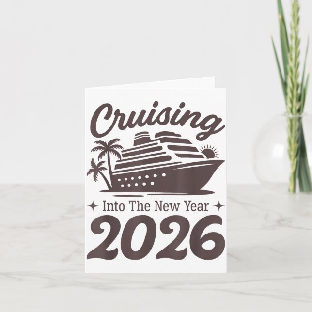 Tarjeta Crucero de vacaciones para el Año Nuevo 2026  (Anverso)