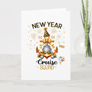 Tarjeta Crucero de Yate Año Nuevo 2026 Nye Fiesta Combinac