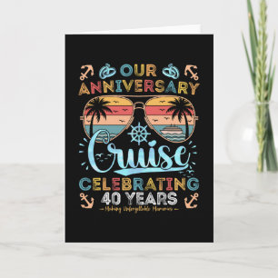 Tarjeta Crucero del 40 Aniversario Celebrando 40 Años Viaj