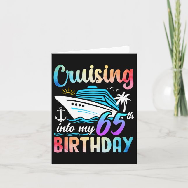 Tarjeta Crucero en mi cumpleaños número 65 (Anverso)