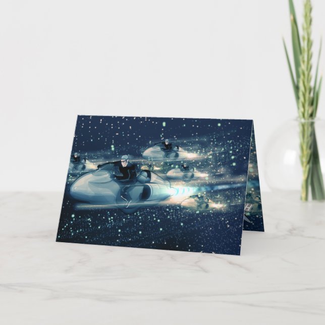 Tarjeta Crucero espacial retro - La carrera (Anverso)
