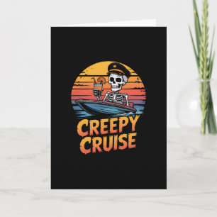 Tarjeta Crucero espeluznante Stingray retro vacaciones de
