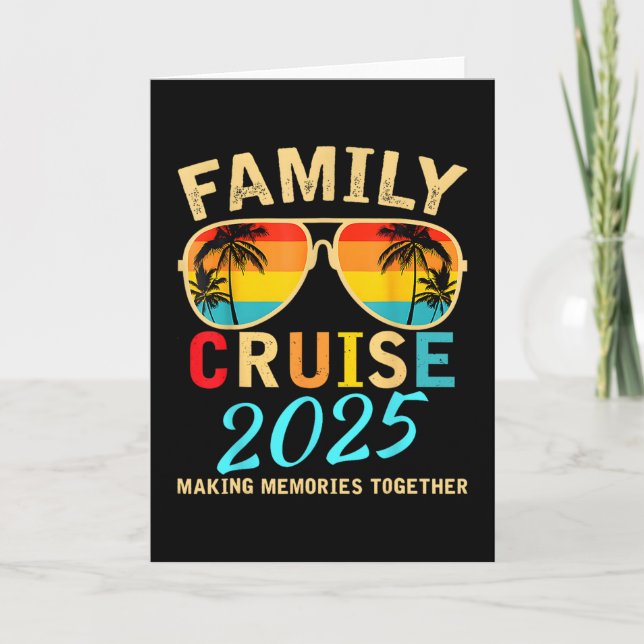Tarjeta Crucero Familiar 2025 Playa Combinando Vacaciones  (Anverso)