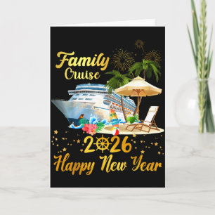 Tarjeta Crucero Familiar 2026 Feliz Año Nuevo