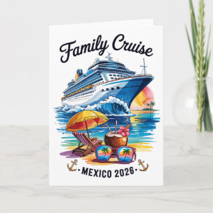Tarjeta Crucero Familiar 2026 Viaje de Vacaciones a México