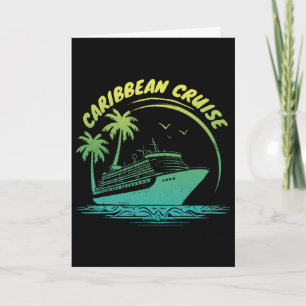 Tarjeta Crucero familiar caribeño de vacaciones 