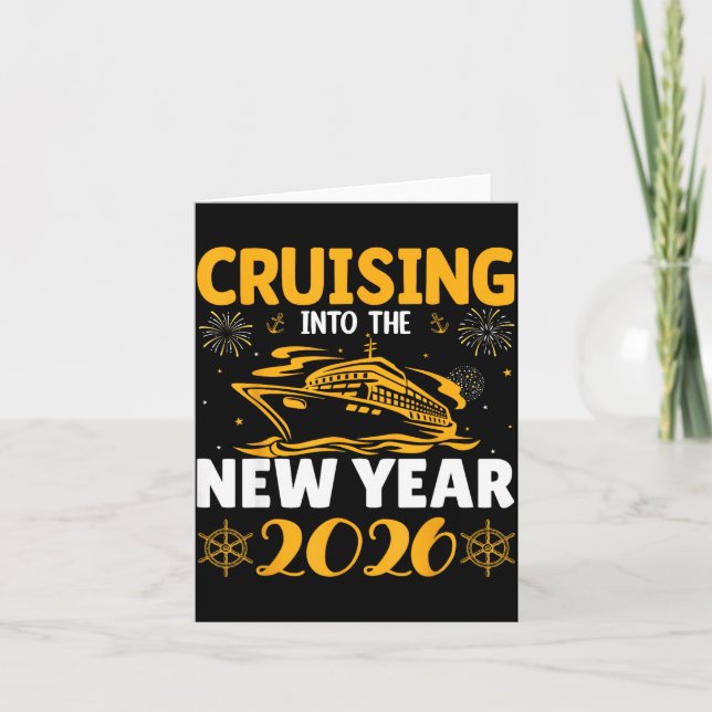 Tarjeta Crucero Familiar para el Año Nuevo 2026 Coincidenc (Anverso)