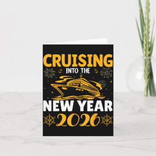 Tarjeta Crucero familiar para el Año Nuevo 2026 coincident