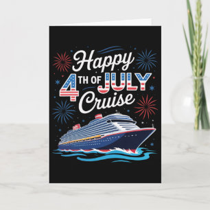 Tarjeta Crucero Feliz 4 de Julio Patriótico Familiar Combi