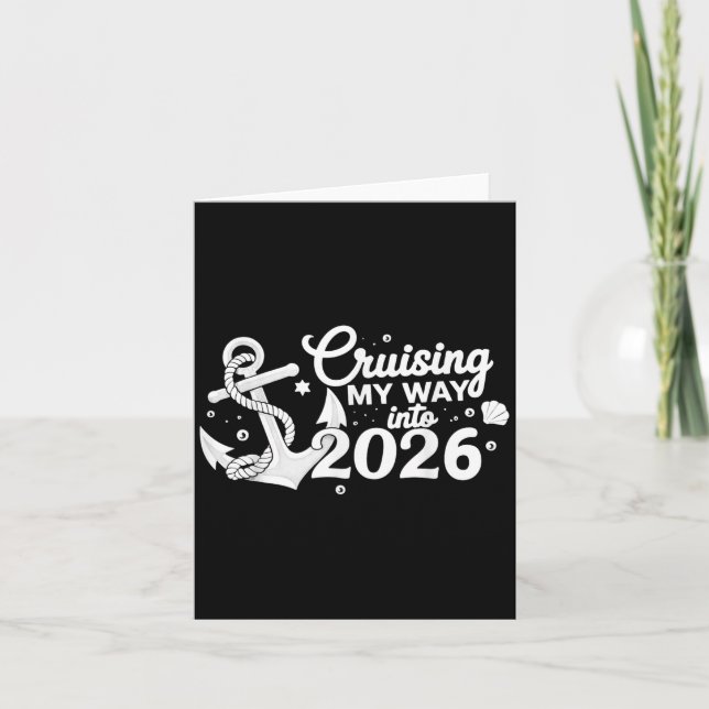 Tarjeta Crucero hacia 2026 Feliz Año Nuevo 2026 Ancla (Anverso)