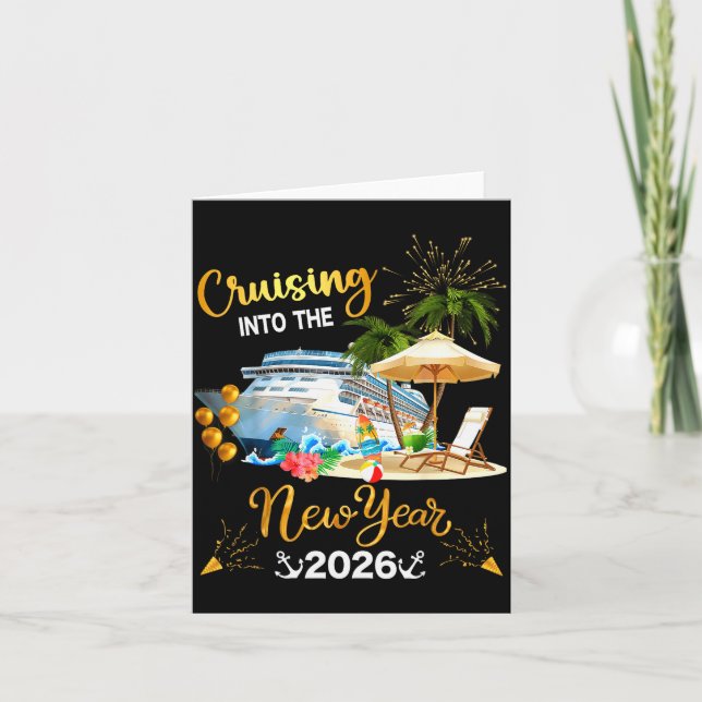 Tarjeta Crucero hacia el año nuevo 2026  (Anverso)