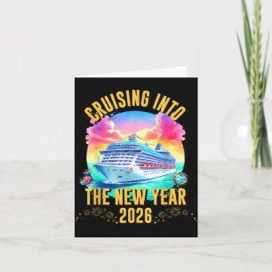 Tarjeta Crucero hacia el nuevo año 2026 Amante del océano 
