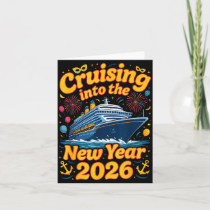 Tarjeta Crucero hacia el nuevo año 2026 Tripulación Famili