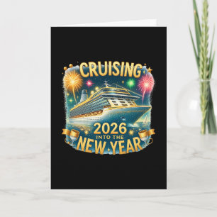 Tarjeta Crucero hacia el nuevo año 2026 Vacaciones en cruc