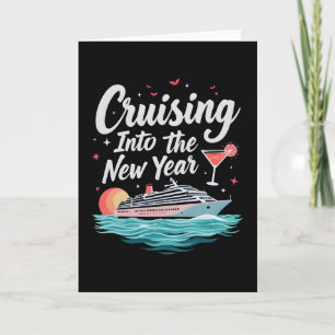 Tarjeta Crucero hacia la fiesta de Nochevieja de 2026 Ropa