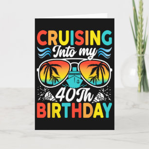 Tarjeta Crucero hacia mi cumpleaños 40 Crucero familiar 40