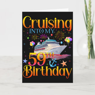 Tarjeta Crucero hacia mi cumpleaños 59 Crucero 59 años