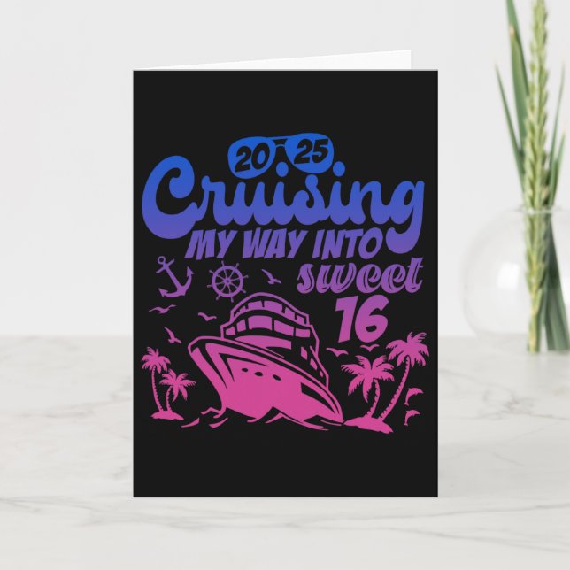 Tarjeta Crucero hacia mis dulces 16 Cumpleaños Crucero Vac (Anverso)