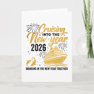 Tarjeta Crucero para el Año Nuevo 2026 Crucero Familiar