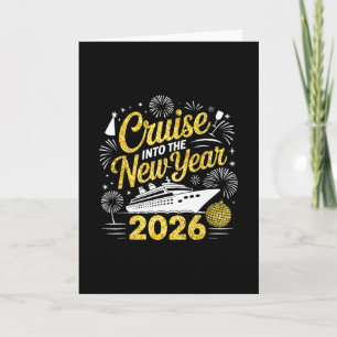 Tarjeta Crucero para Vacaciones de Año Nuevo 2026 Familia 