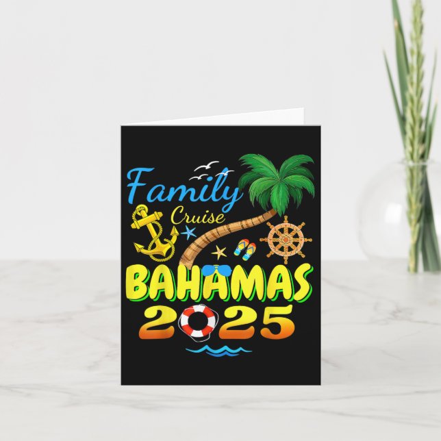 Tarjeta Crucero por las Bahamas 2025 Familia Amigos Grupo  (Anverso)