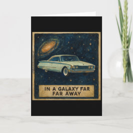 Tarjeta Crucero Retro en el Espacio Profundo
