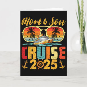 Tarjeta Crucero Retro Vintage Mamá e Hijo 2025 Mamá Día de