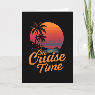 Tarjeta Crucero Tropical En Tiempo De Vacaciones Con Palma