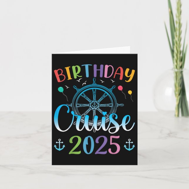 Tarjeta Cruceros de cumpleaños 2025 Fiesta Bir (Anverso)