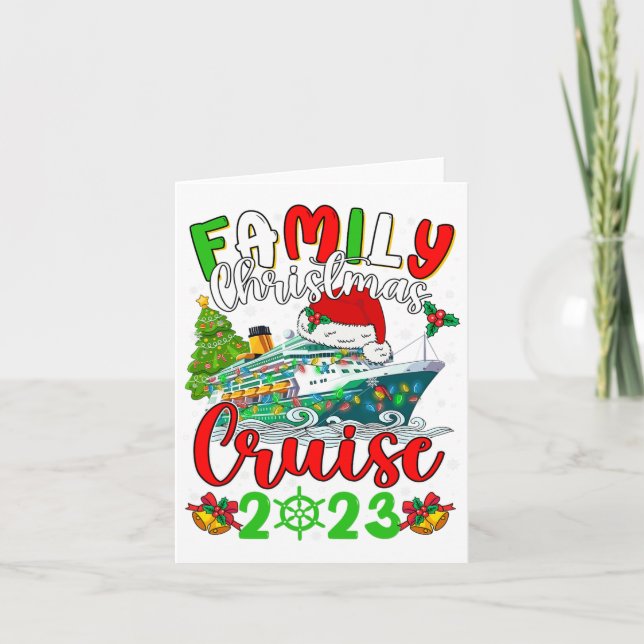 Tarjeta Cruceros divertidos para Navidades de familia Squa (Anverso)