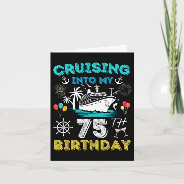 Tarjeta Cruceros en mi crucero de 75 años (Anverso)